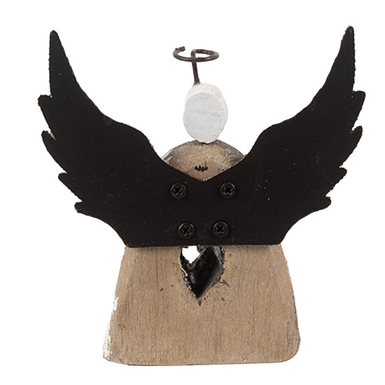 Clayre & Eef | Kerstdecoratie Engel Wit Bruin 11x5x11 cm | 6H2419S