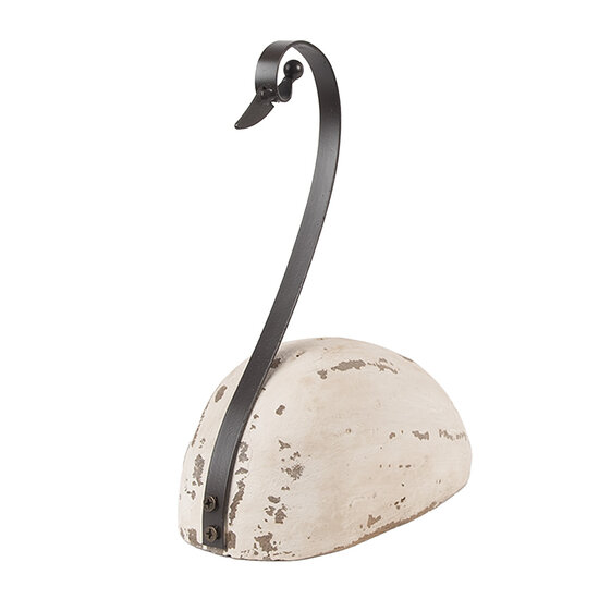 Clayre & Eef | Decoratie Zwaan Wit Bruin 17x8x19 cm | 6H2433M