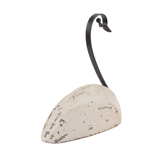 Clayre & Eef | Decoratie Zwaan Wit Bruin 17x8x19 cm | 6H2433M