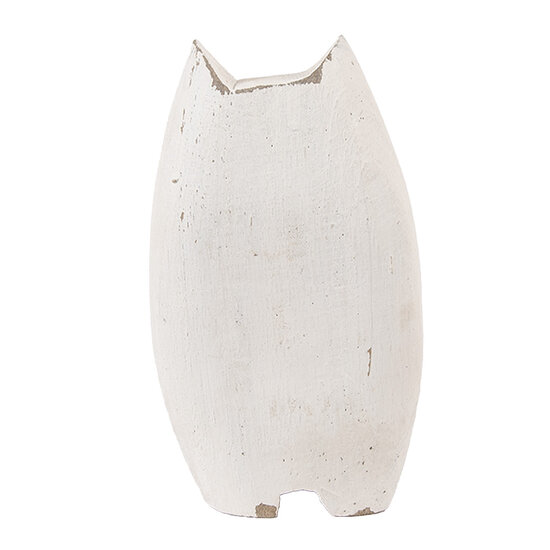 Clayre & Eef | Decoratie Kat Wit Bruin 8x6x14 cm | 6H2435L