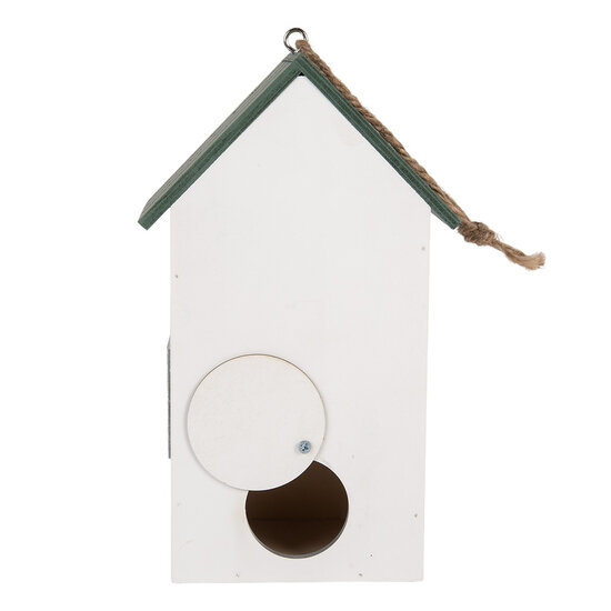 Clayre & Eef | Vogelhuis Wit Groen 15x10x22 cm | 6H2440