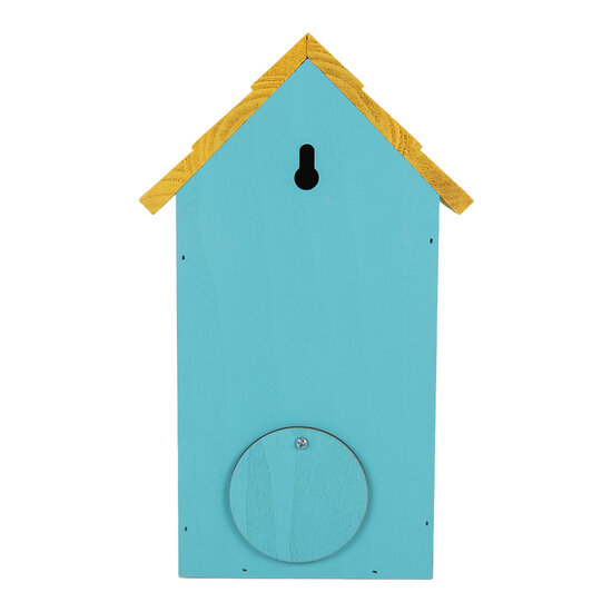 Clayre & Eef | Vogelhuis Blauw Geel 15x10x22 cm | 6H2444