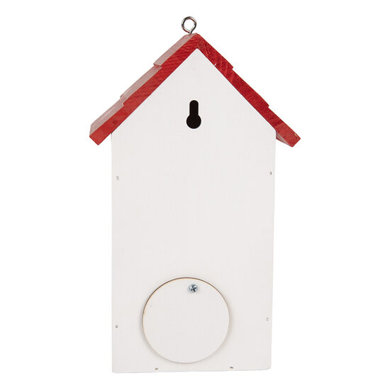 Clayre & Eef | Vogelhuis Wit Rood 15x10x22 cm | 6H2445