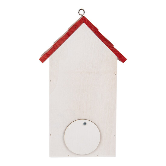 Clayre & Eef | Vogelhuis Wit Rood 15x10x22 cm | 6H2446