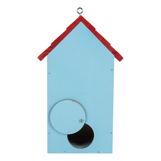 Clayre & Eef | Vogelhuis Blauw Rood 15x10x22 cm | 6H2447