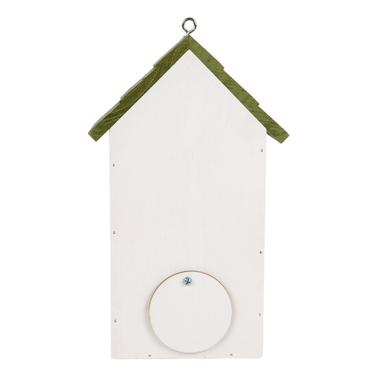 Clayre & Eef | Vogelhuis Wit Groen 15x10x22 cm | 6H2449
