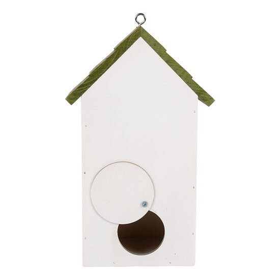 Clayre & Eef | Vogelhuis Wit Groen 15x10x22 cm | 6H2449