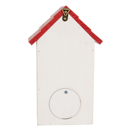 Clayre &amp; Eef   | Vogelhuis Wit Rood 15x10x22 cm | 6H2450