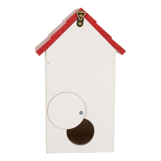 Clayre &amp; Eef   | Vogelhuis Wit Rood 15x10x22 cm | 6H2450
