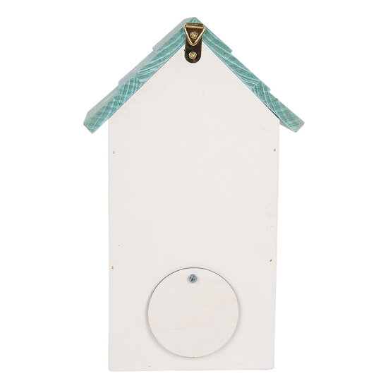 Clayre & Eef | Vogelhuis Wit Turkoois 15x10x22 cm | 6H2451