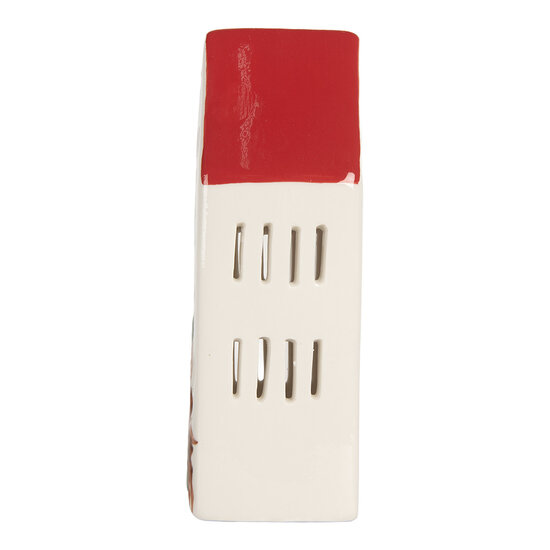 Clayre & Eef | Decoratie Huisje met LED Wit Rood 7x6x19 cm | 6CE2177L