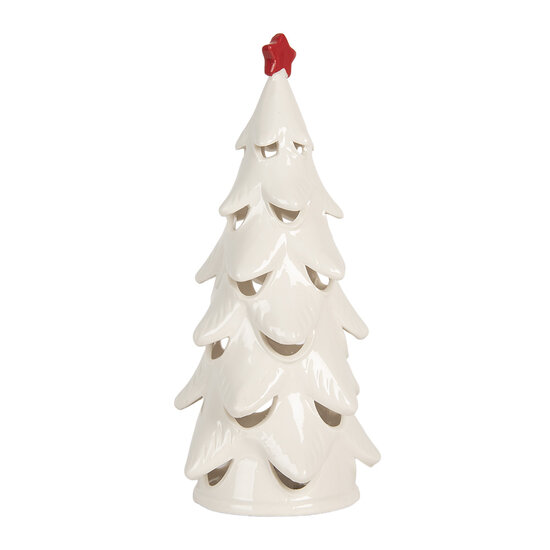 Clayre & Eef | Decoratie Kertboom met LED Wit Rood ø 11x25 cm | 6CE2178M