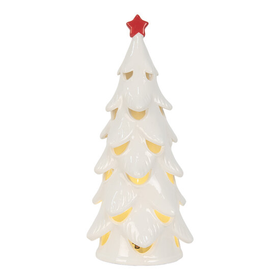 Clayre & Eef | Decoratie Kertboom met LED Wit Rood ø 11x25 cm | 6CE2178M