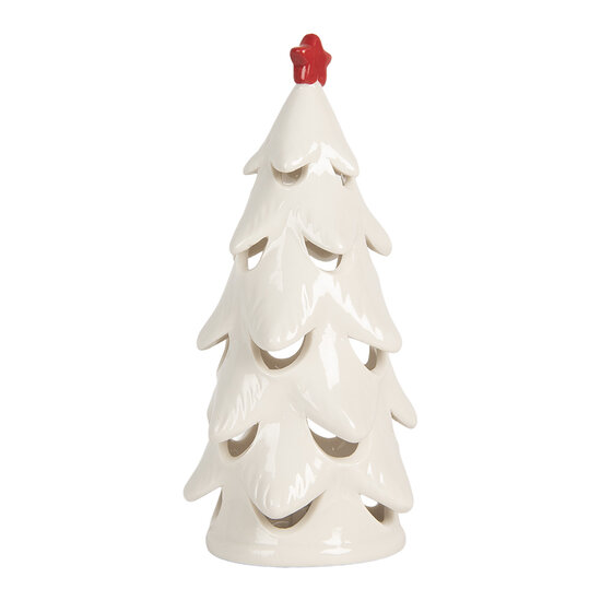 Clayre & Eef | Decoratie Kertboom met LED Wit Rood ø 9x19 cm | 6CE2178S