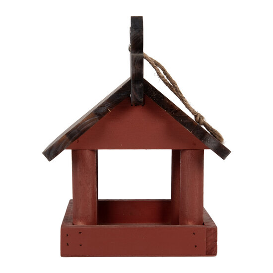 Clayre & Eef | Vogelvoederhuisje Rood Bruin 17x25x21 cm | 6H2455