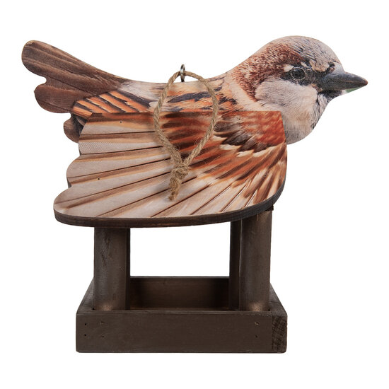 Clayre & Eef | Vogelvoederhuisje Bruin Beige 17x25x21 cm | 6H2456