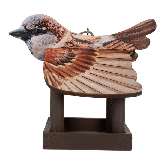 Clayre & Eef | Vogelvoederhuisje Bruin Beige 17x25x21 cm | 6H2456