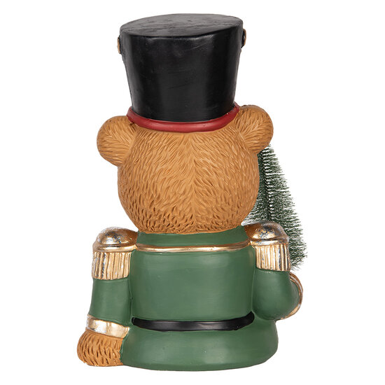 Clayre & Eef | Decoratie Beer Bruin Groen 25x25x38 cm | 6MG0153