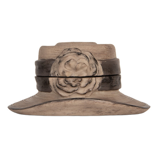Clayre & Eef | Sieradendoos Hoed Bruin ø 22x11 cm | 6PR5545