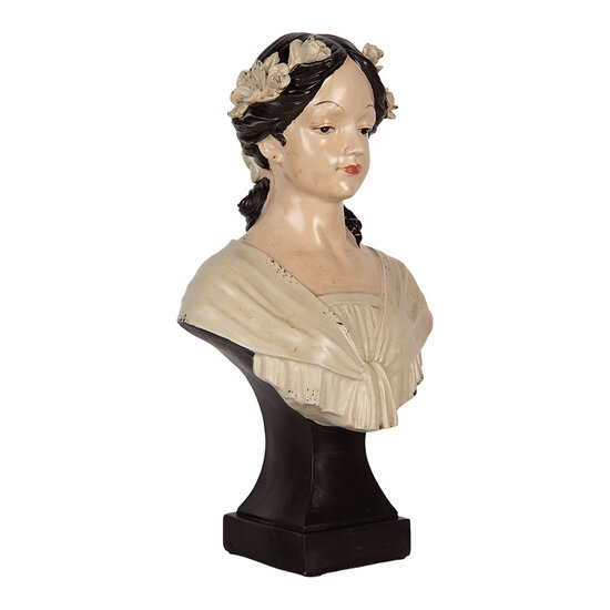 Clayre & Eef | Decoratie Buste Vrouw Beige Bruin 18x12x31 cm | 6PR5550