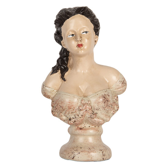 Clayre & Eef | Decoratie Buste Vrouw Beige Bruin 12x8x20 cm | 6PR5553
