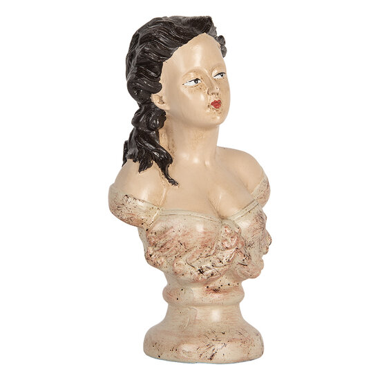 Clayre & Eef | Decoratie Buste Vrouw Beige Bruin 12x8x20 cm | 6PR5553