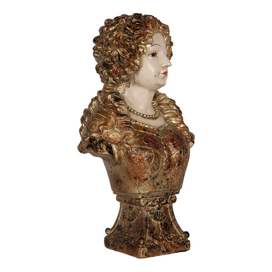 Clayre & Eef | Decoratie Buste Vrouw Beige Bruin 18x12x30 cm | 6PR5563