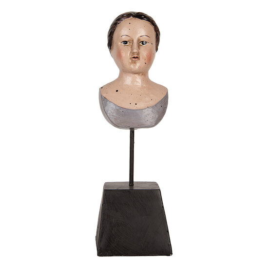 Clayre & Eef | Decoratie Buste Vrouw Beige Bruin 11x11x34 cm | 6PR5564