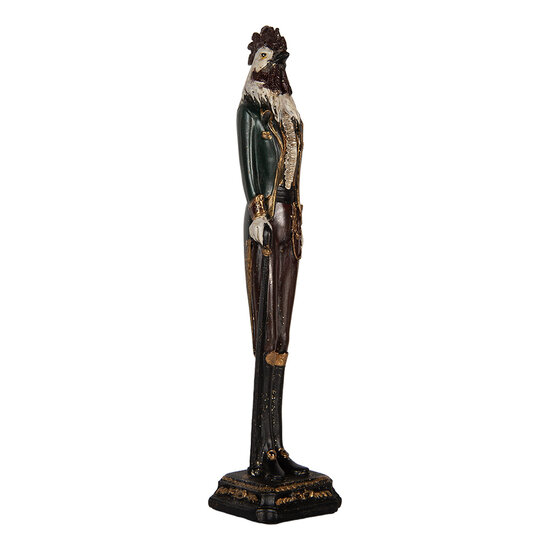 Clayre & Eef | Decoratie Haan Groen Rood 7x7x31 cm | 6PR5576