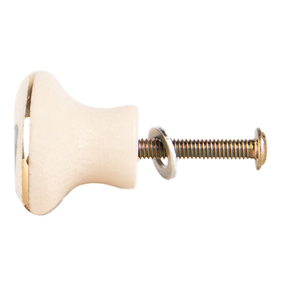 Clayre & Eef | Deurknop Beige Blauw ø 3x3 cm / S3 cm | 66267