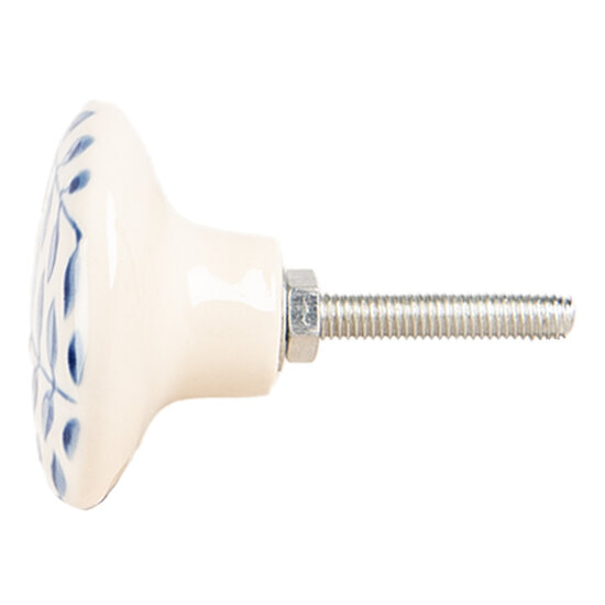 Clayre & Eef | Deurknop Beige Blauw ø 4x3 cm / S3 cm | 66268