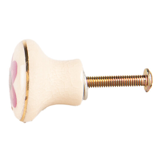 Clayre & Eef | Deurknop Beige Roze ø 3x3 cm / S3 cm | 66276