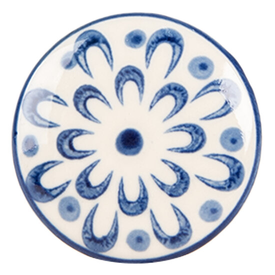 Clayre & Eef | Deurknop Beige Blauw ø 4x3 cm / S3 cm | 66279