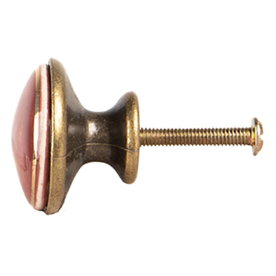 Clayre & Eef | Deurknop Rood Goudkleurig ø 3x3 cm / S3 cm | 66281BU