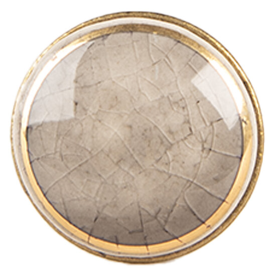 Clayre & Eef | Deurknop Grijs Goudkleurig ø 3x3 cm / S3 cm | 66281G
