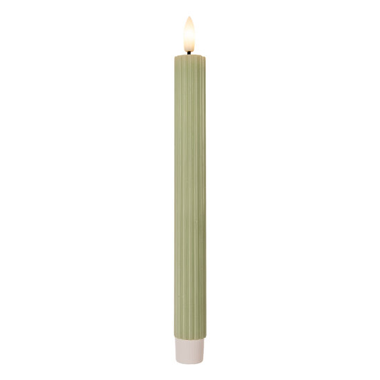 Clayre & Eef | Kaars met LED set van 2 Groen ø 2x25 cm / 2xAAA | 6CA0002GR