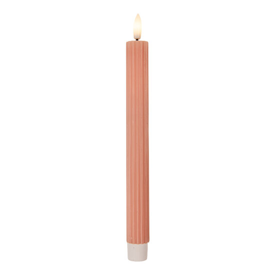 Clayre & Eef | Kaars met LED set van 2 Roze ø 2x25 cm / 2xAAA | 6CA0002P