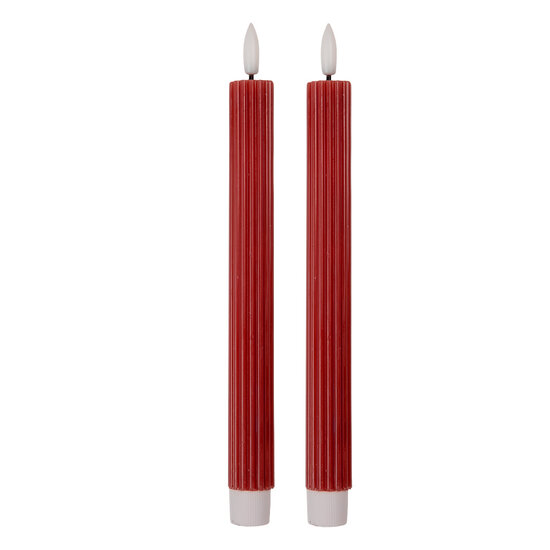 Clayre & Eef | Kaars met LED set van 2 Roze ø 2x25 cm / 2xAAA | 6CA0002R