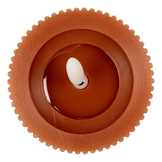 Clayre & Eef | Kaars met LED Bruin ø 8x13 cm / 2xAA | 6CA0003CH