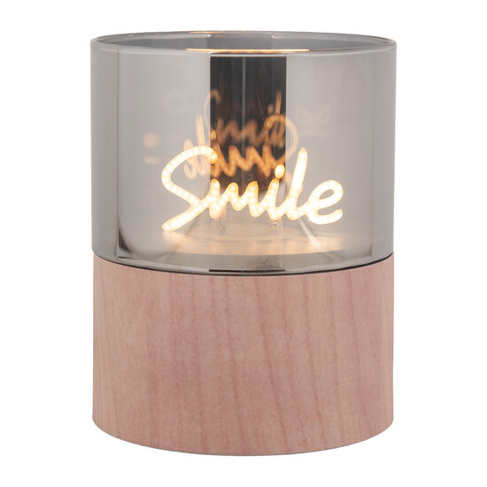Clayre & Eef | Waxinelichthouder met LED Bruin ø 8x10 cm / 3xAAA | 6CA0006