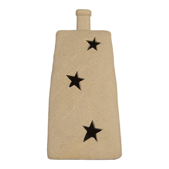 Clayre & Eef | Decoratie Huisje met LED Beige 9x7x13 cm | 6CE2174S