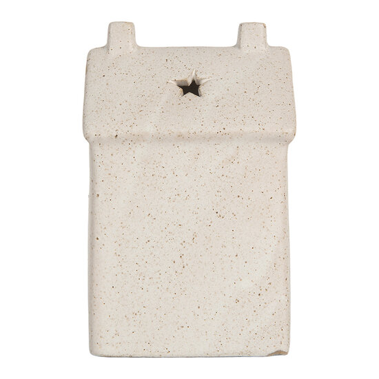 Clayre & Eef | Decoratie Huisje met LED Beige 9x7x15 cm | 6CE2176M