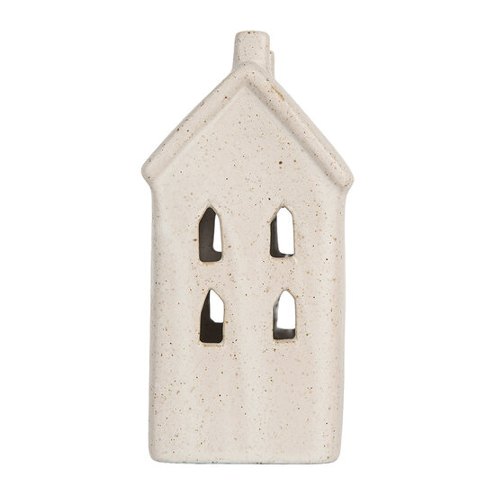 Clayre & Eef | Decoratie Huisje met LED Beige 9x7x15 cm | 6CE2176M
