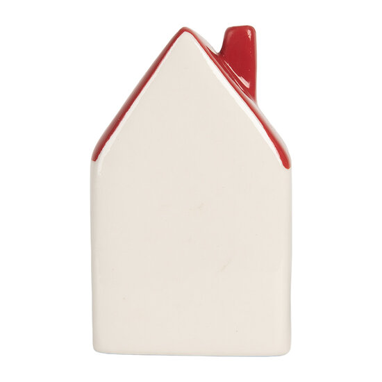 Clayre & Eef | Decoratie Huisje met LED Wit Rood 6x5x10 cm | 6CE2177M