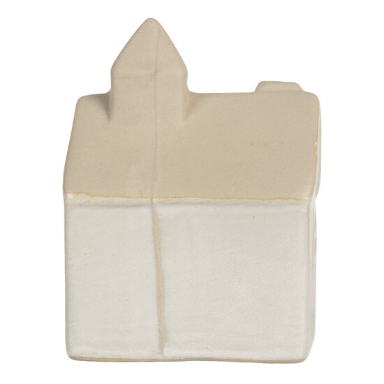 Clayre & Eef | Decoratie Huisje met LED Wit Beige 9x6x12 cm | 6CE2180