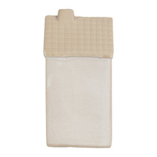 Clayre & Eef | Decoratie Huisje met LED Wit Beige 6x5x11 cm | 6CE2181