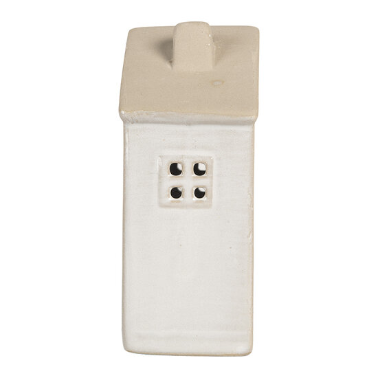 Clayre & Eef | Decoratie Huisje met LED Wit Beige 8x5x12 cm | 6CE2182