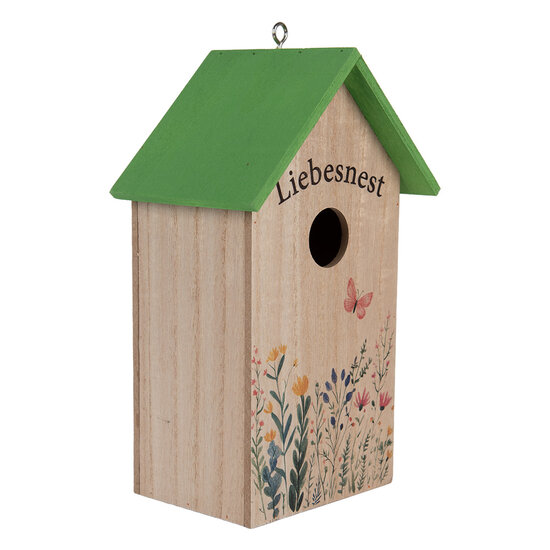 Clayre & Eef | Vogelhuis Wit Groen 14x10x23 cm | 6H2453
