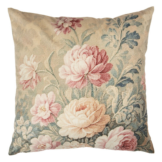Clayre & Eef | Kussenhoes Beige Roze 45x45 cm | CPA23