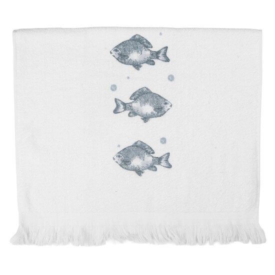 Clayre & Eef | Gastendoekje Wit Blauw 40x66 cm | CT034